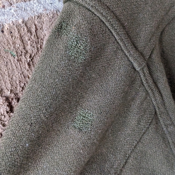 Vintage 60s Military Army Green 100% Wool Shacket Shirt - Picture 5 of 7